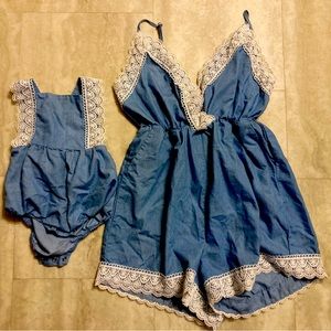Mommy and Me Matching Outfits, blue, women’s S and toddler’s 12-18 months
